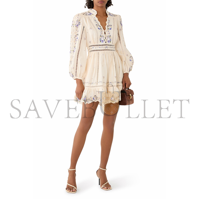 ZIMMERMANN PATIENCE PLUNGE MINI DRESS 